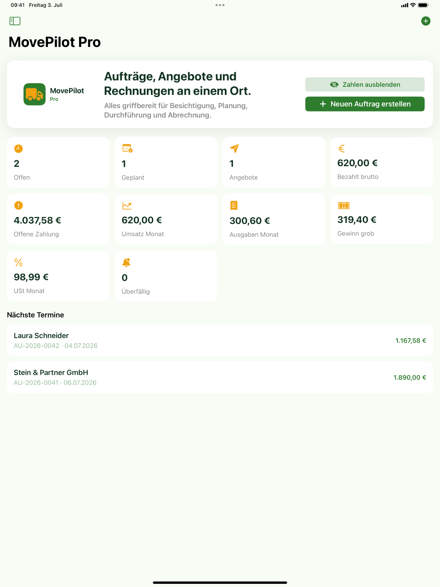MovePilot Pro Dashboard