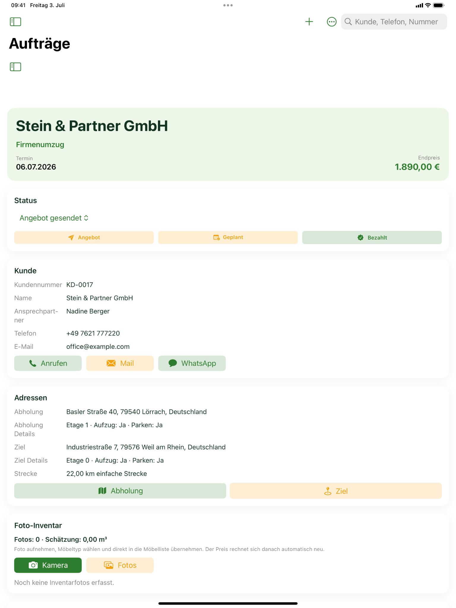 Detailed job management